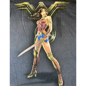 Wonder Woman Movie Graphic T-Shirt Womens Medium Black Gal Gadot DC Comics Tee
